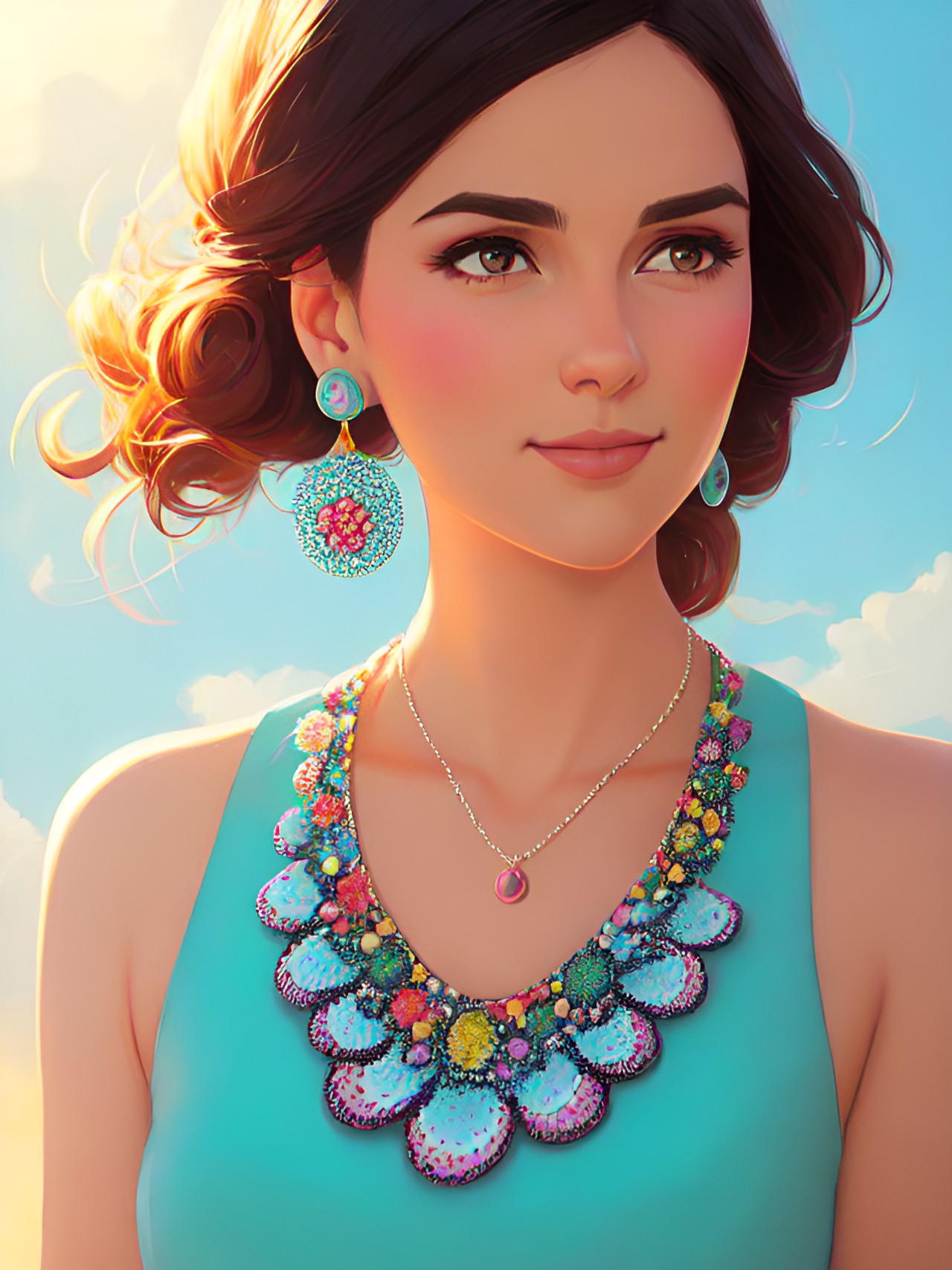 polka dot jewelry - a colorful polka dot necklace and earrings set. preview