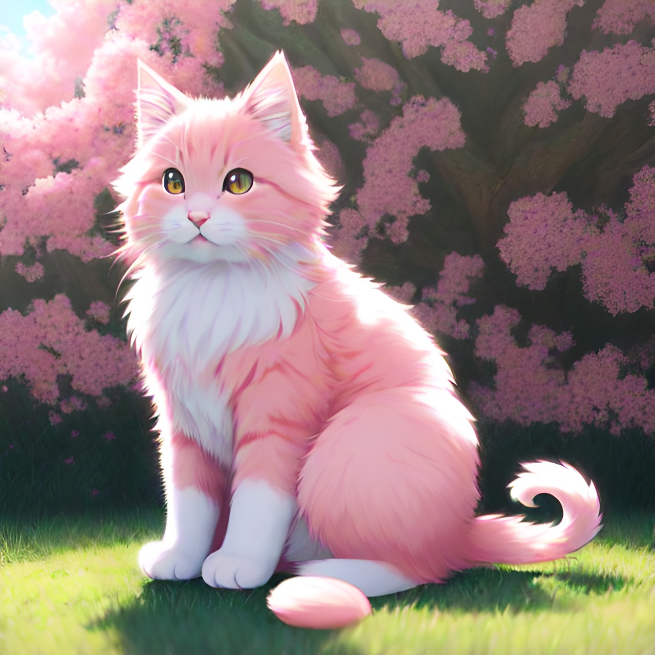 cute fluffy pink kitty preview