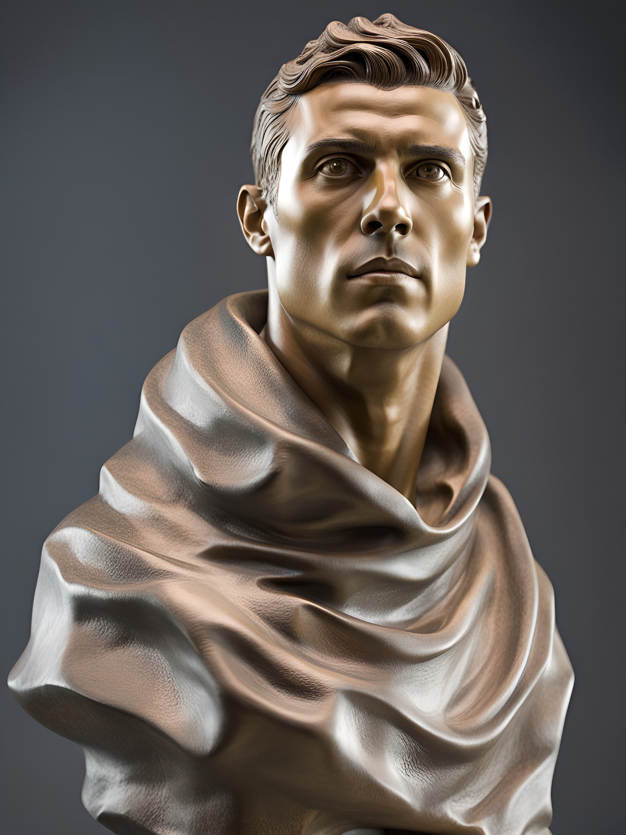 Imitation of Rodin - statue of cristiano ronaldo as if it were created by august rodin preview