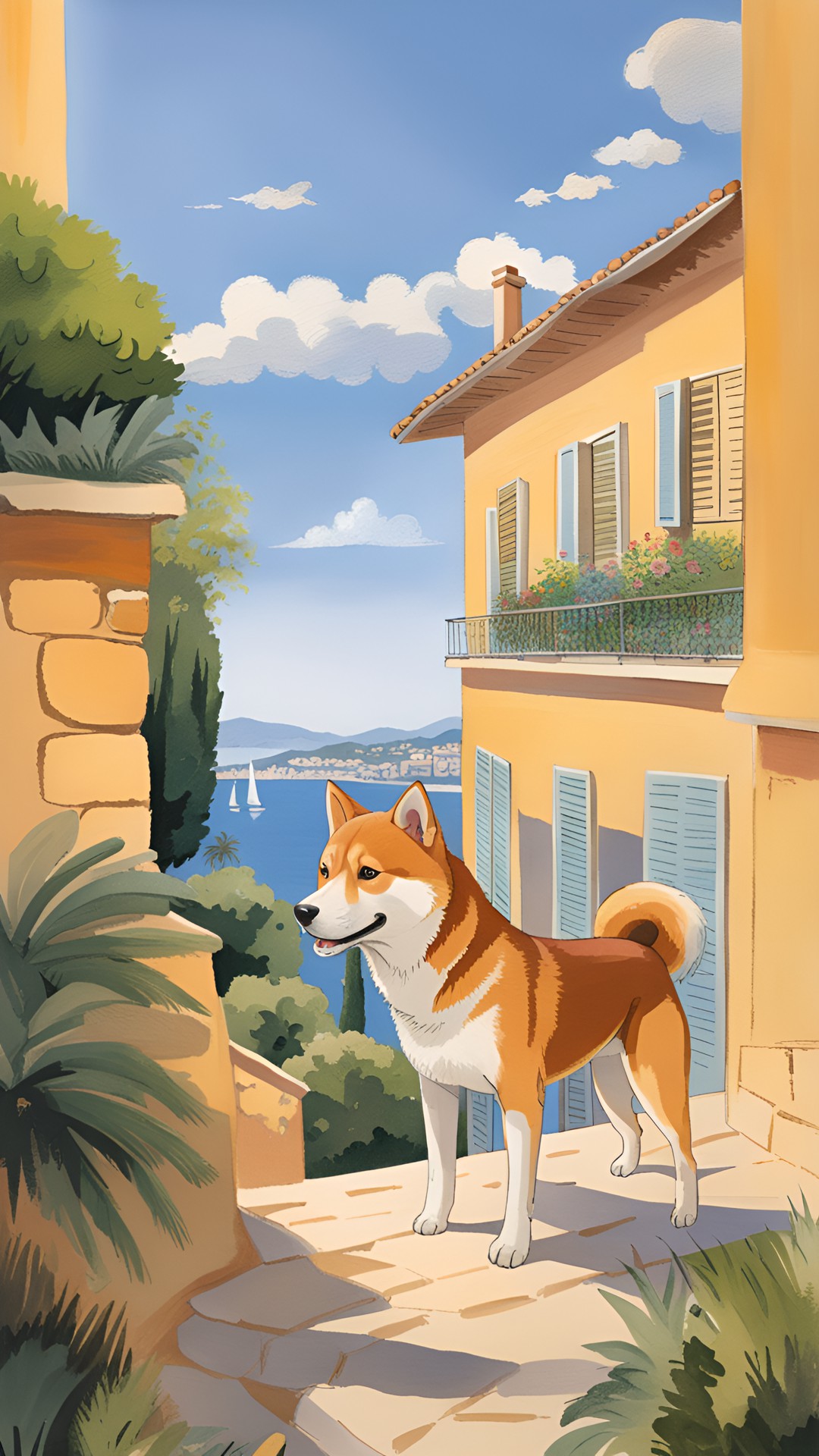 shiba inu on the villa on french riviera preview