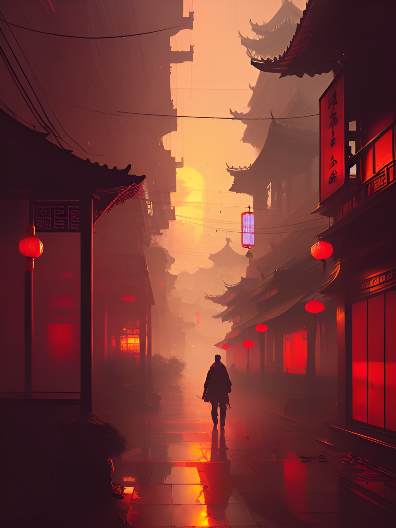 Red Alley Sunset - red alley chinese sunset preview