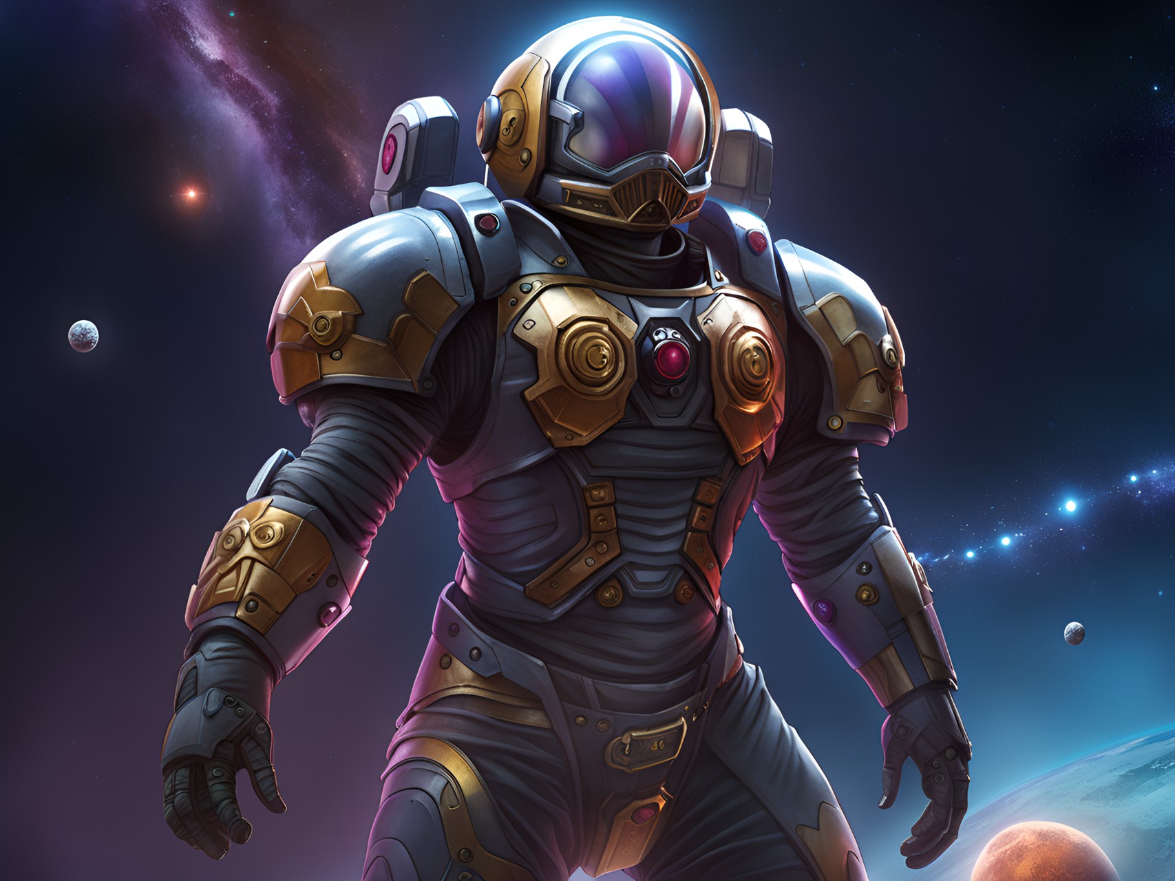 cosmic warrior, exosuit preview