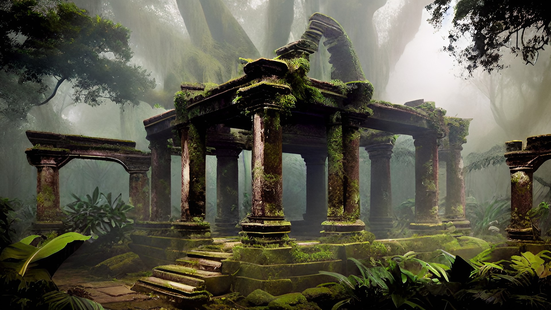 overgrown jungle temple ruins preview