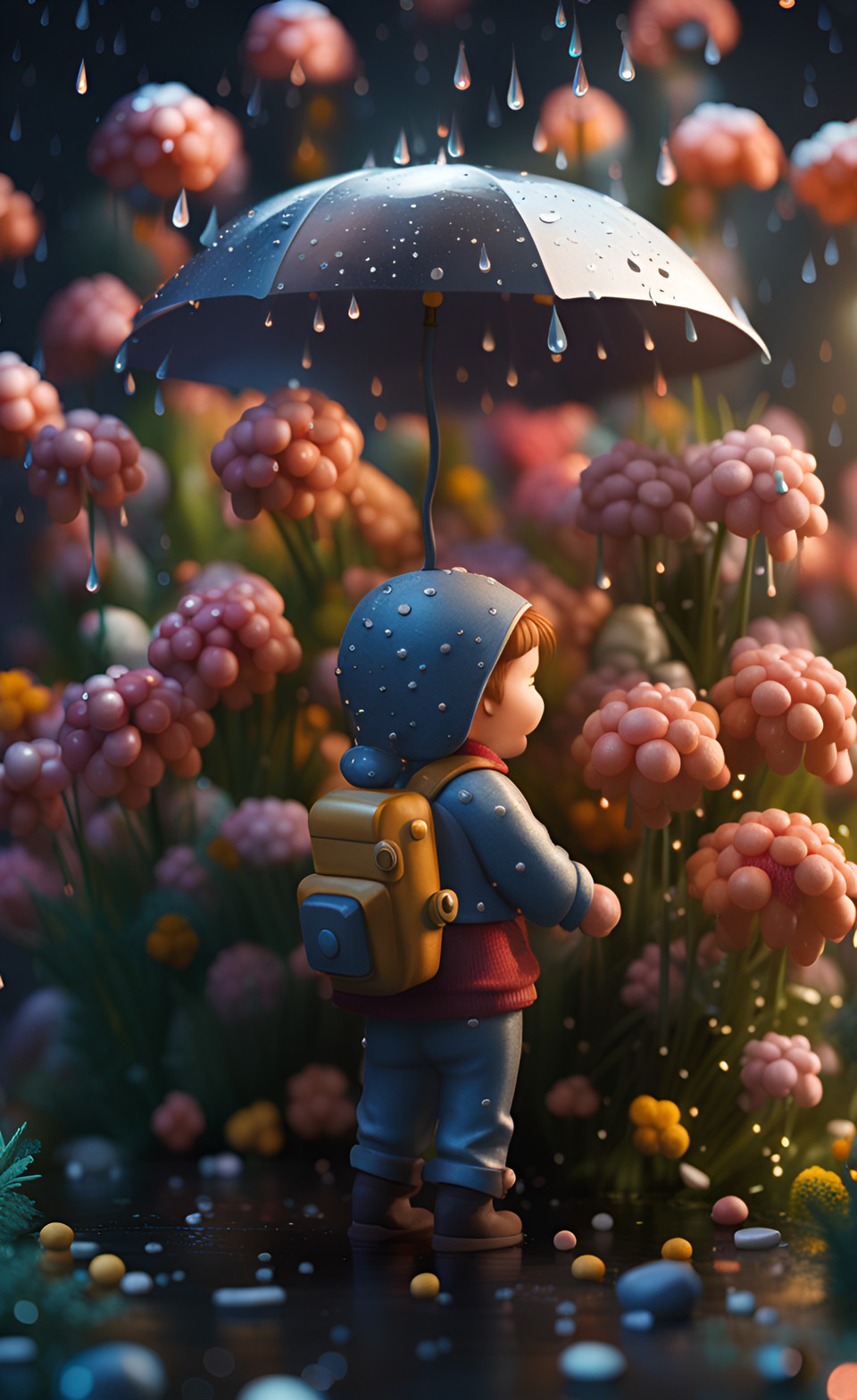 superb imagination, rain of flowers 3d, 32k preview