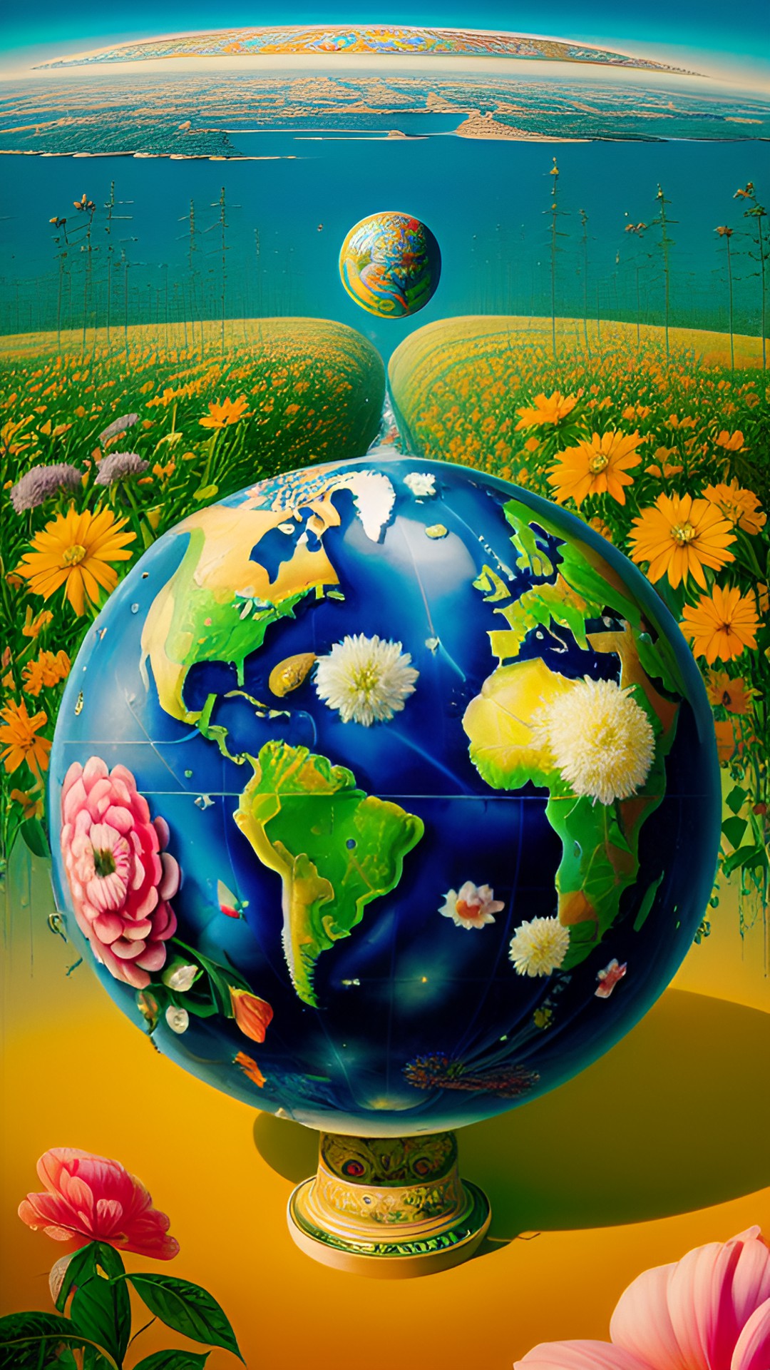 Earth 5 Flora v2 - the earth in the shape of a huge heart
all sourrounded by loads of fowers
highly detailed realistic preview