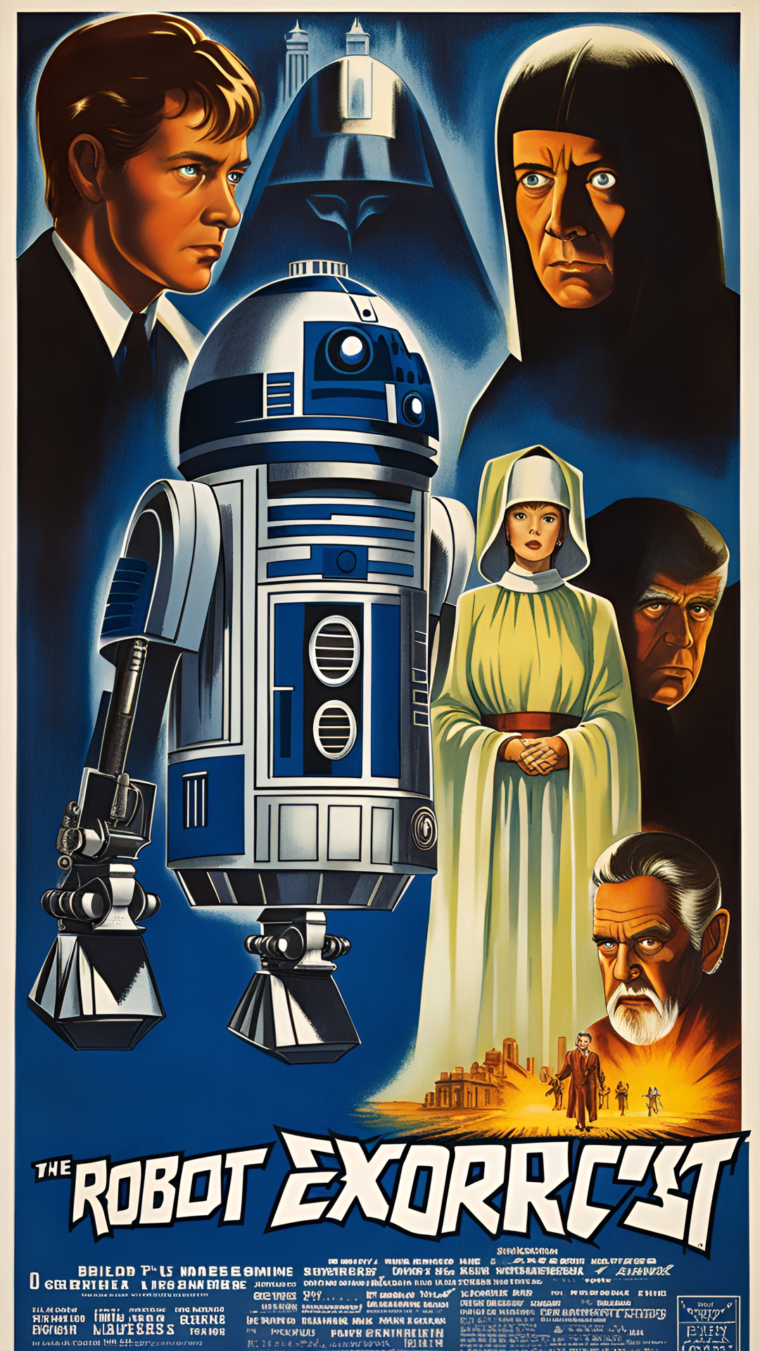 an old movie poster for the movie  "the robot exorcist " starring r2d2 preview