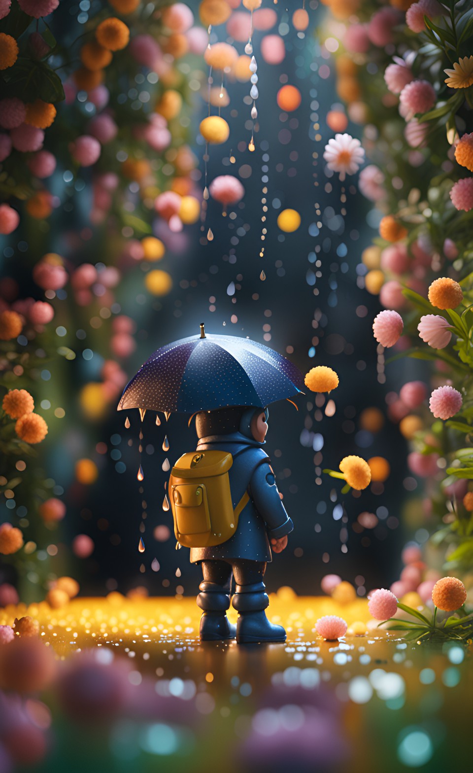 Credit: feuerle - superb imagination, rain of flowers 3d, 32k preview