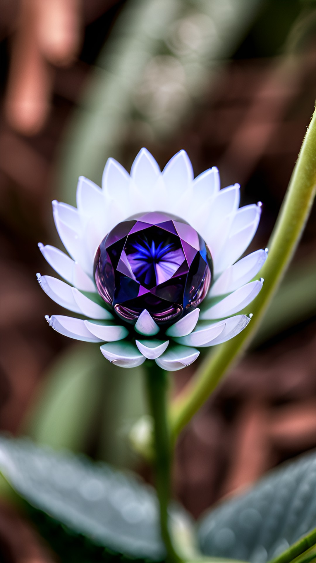 blossoming bud of eyeball, macro, canon, diamond, faceted preview