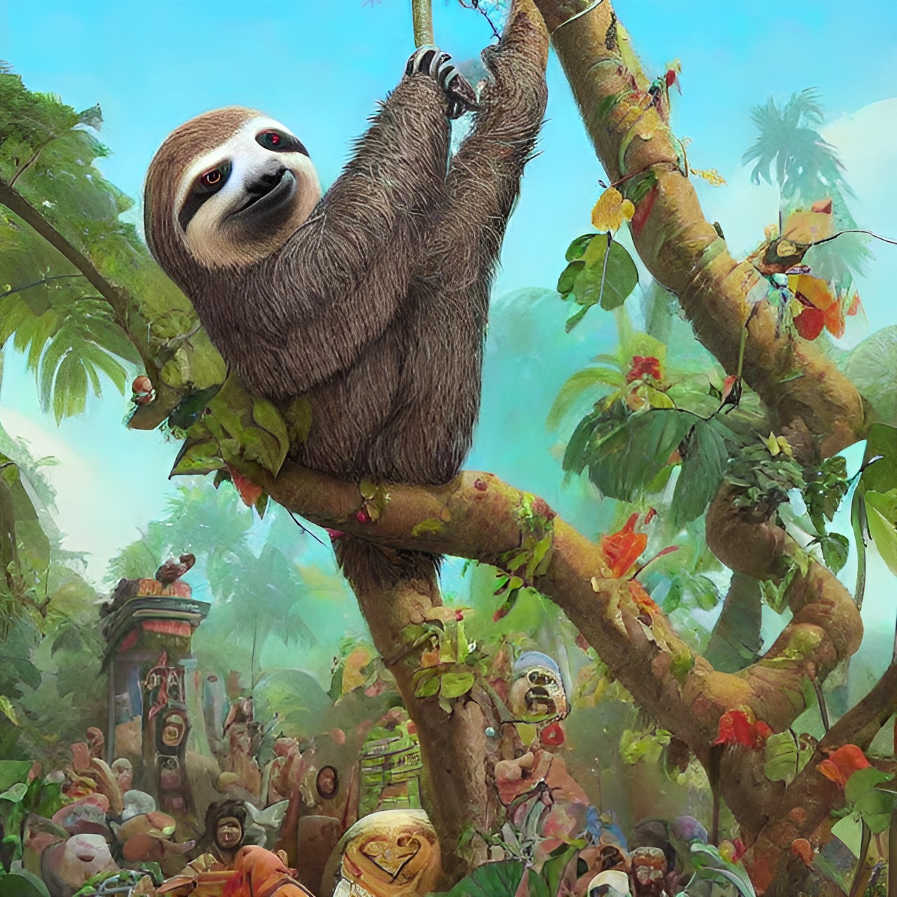 Page 15 - and so, the sloth who dreamed of being funny, became a beloved comedian, making hearts sunny. with his slow and silly jokes, he brought joy to all, the sloth who made the jungle laugh, standing tall. preview