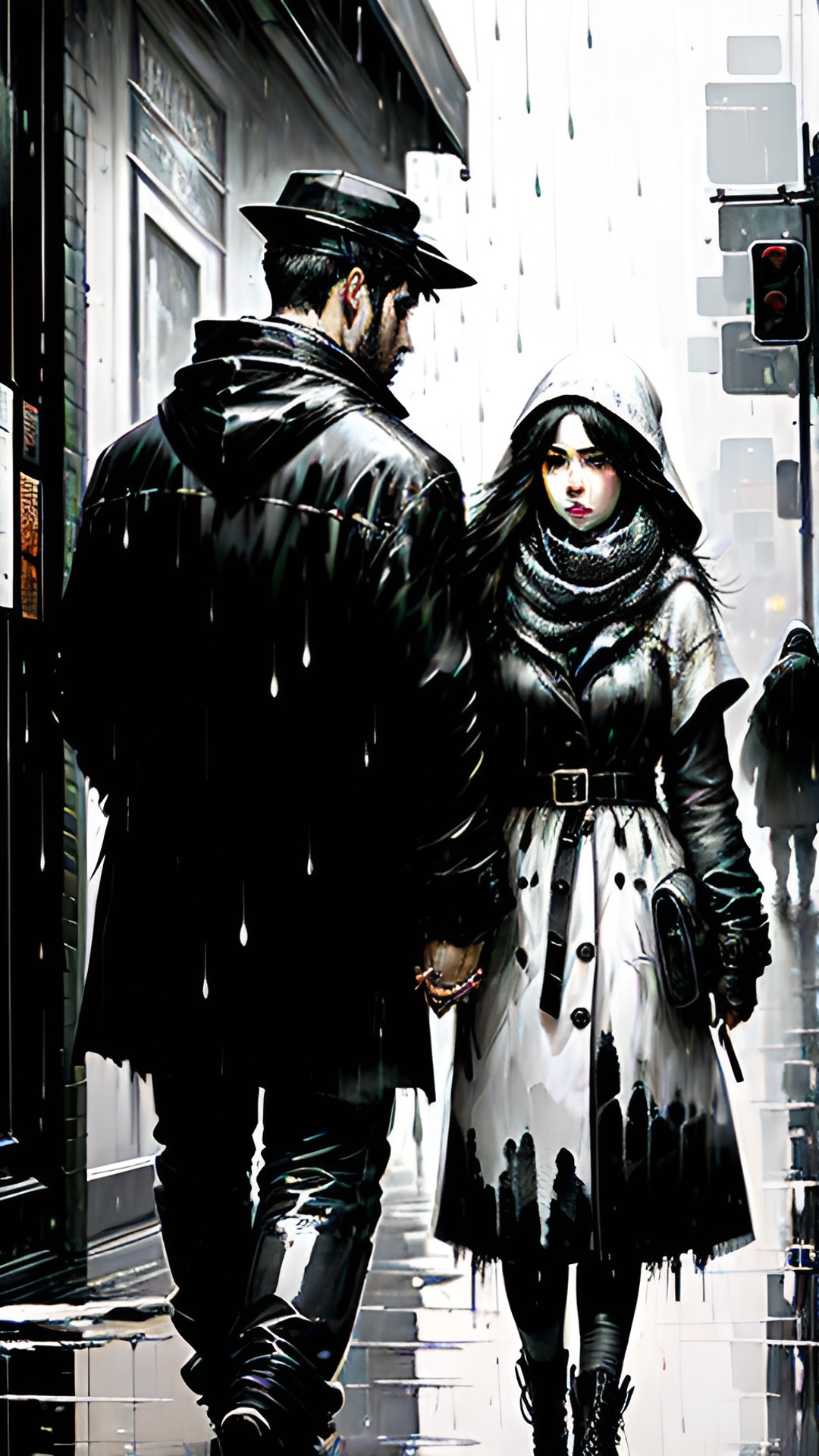 holding hands in rainy streets preview