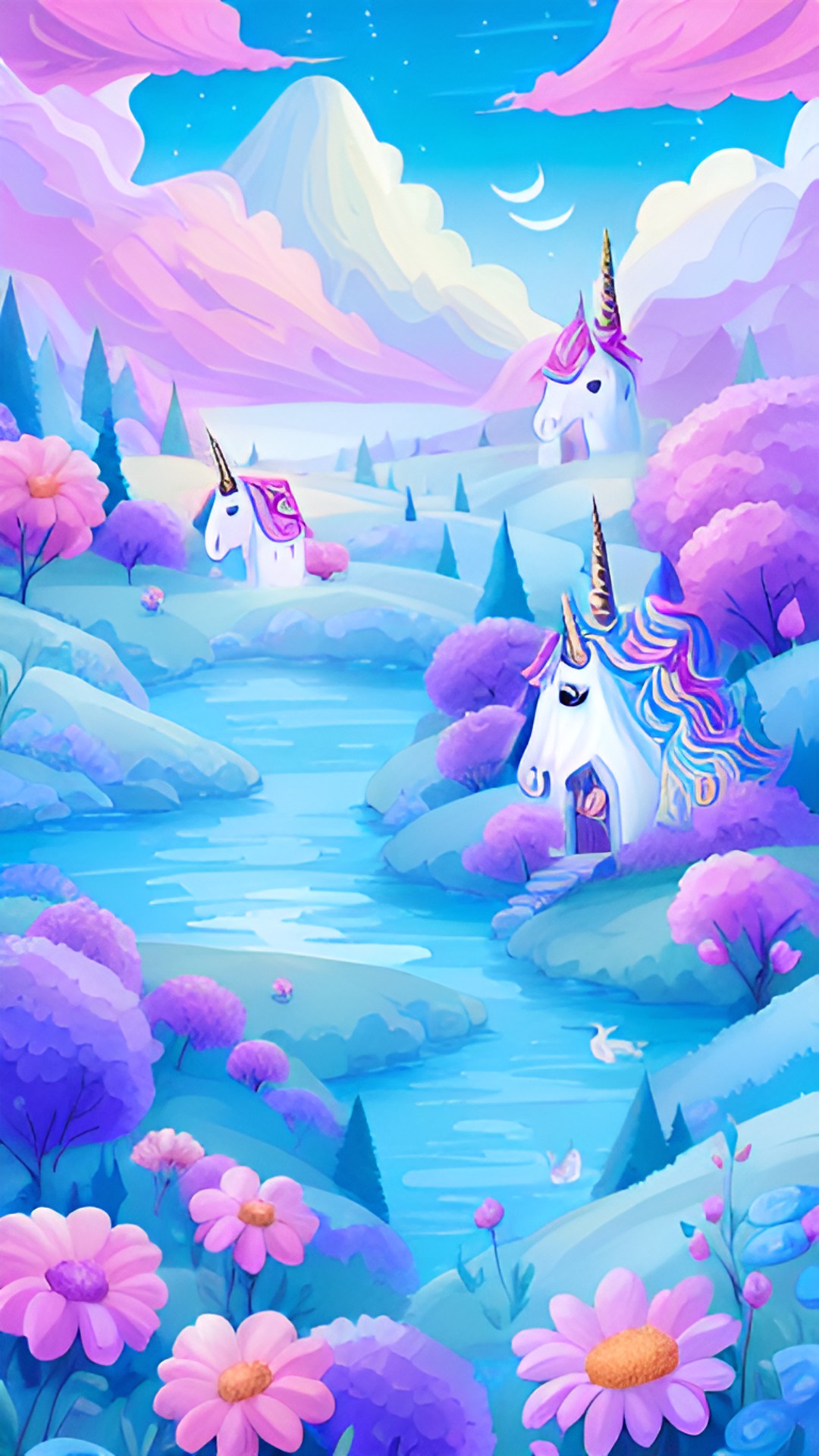 It got ruined - add a graceful dreamlike unicorn to this village preview