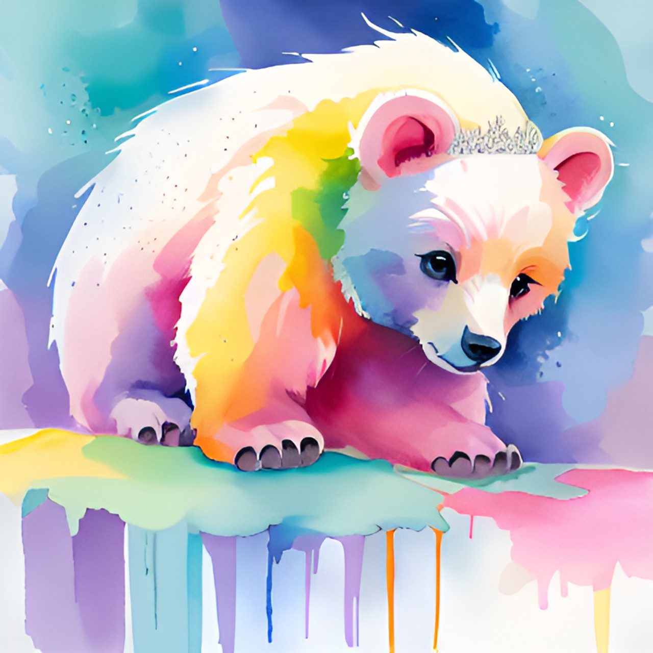 the cutest little neon bear cub preview