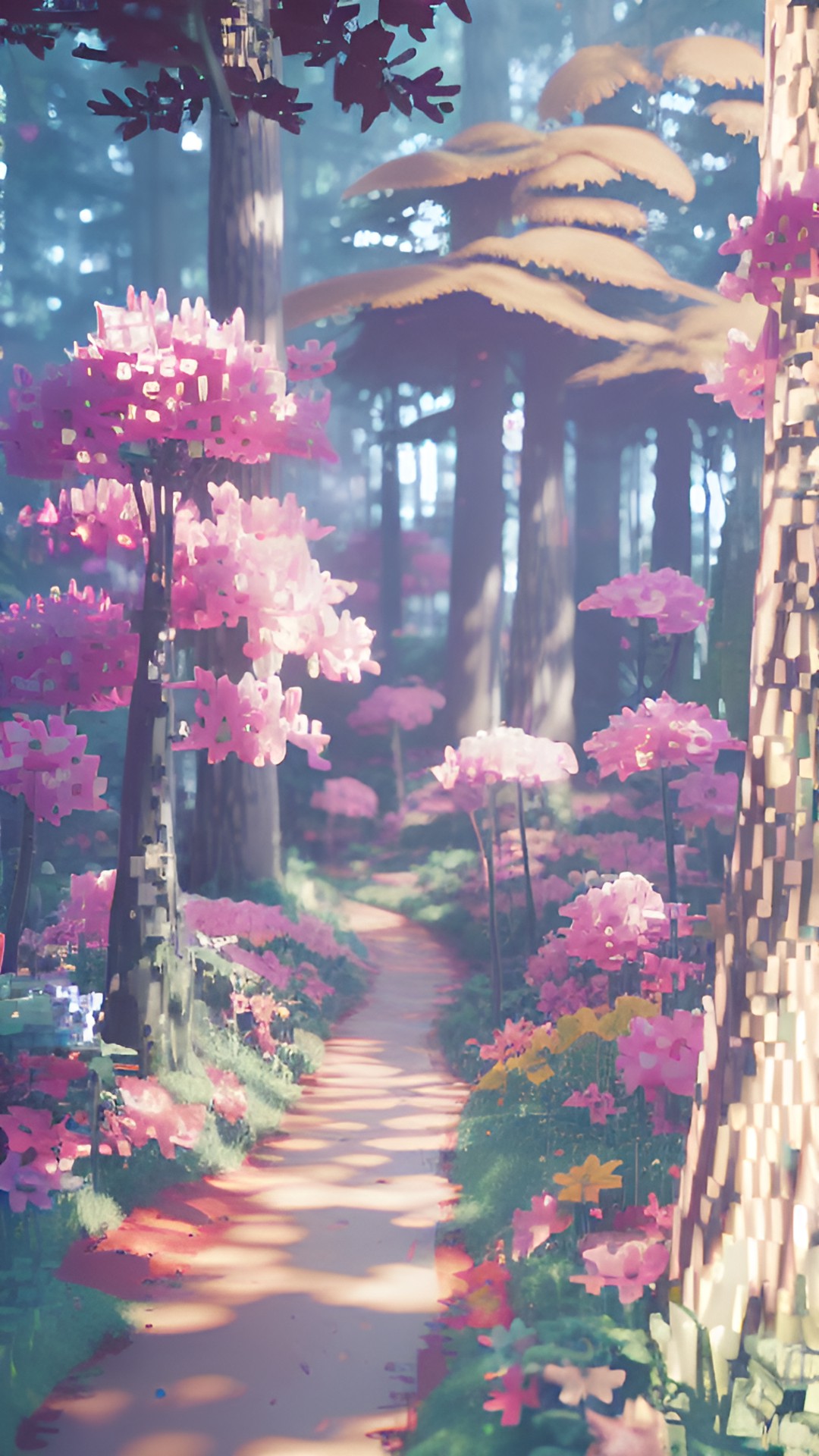 forest full with flowers pixel art preview