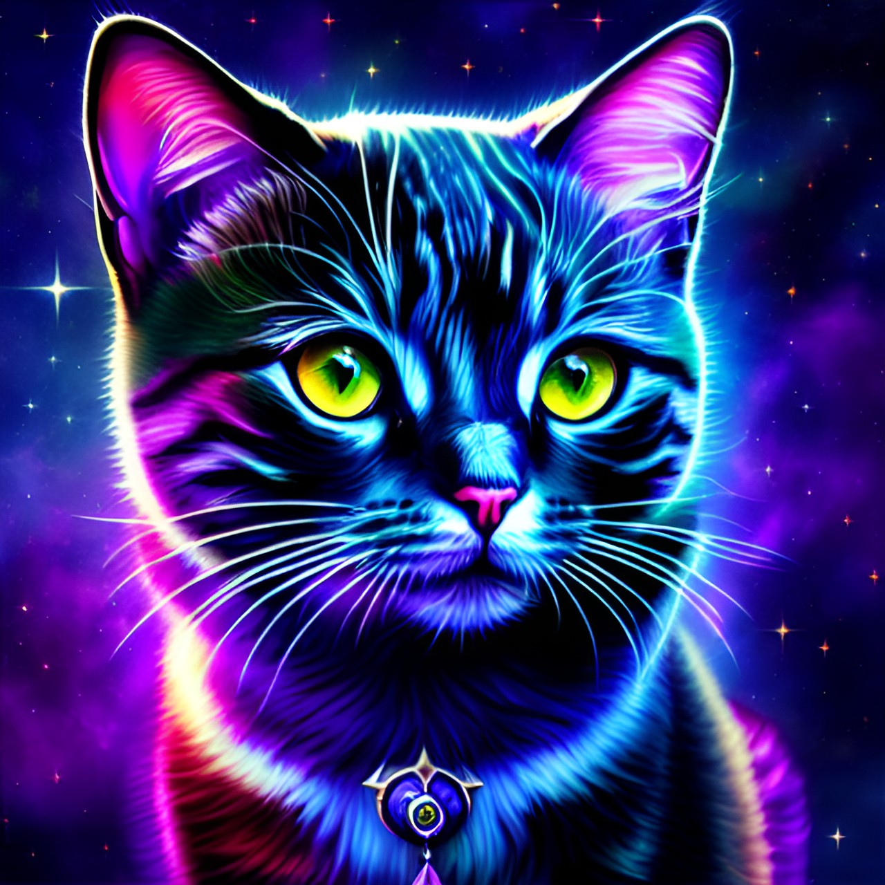 space stars god cosmic cat realistic preview