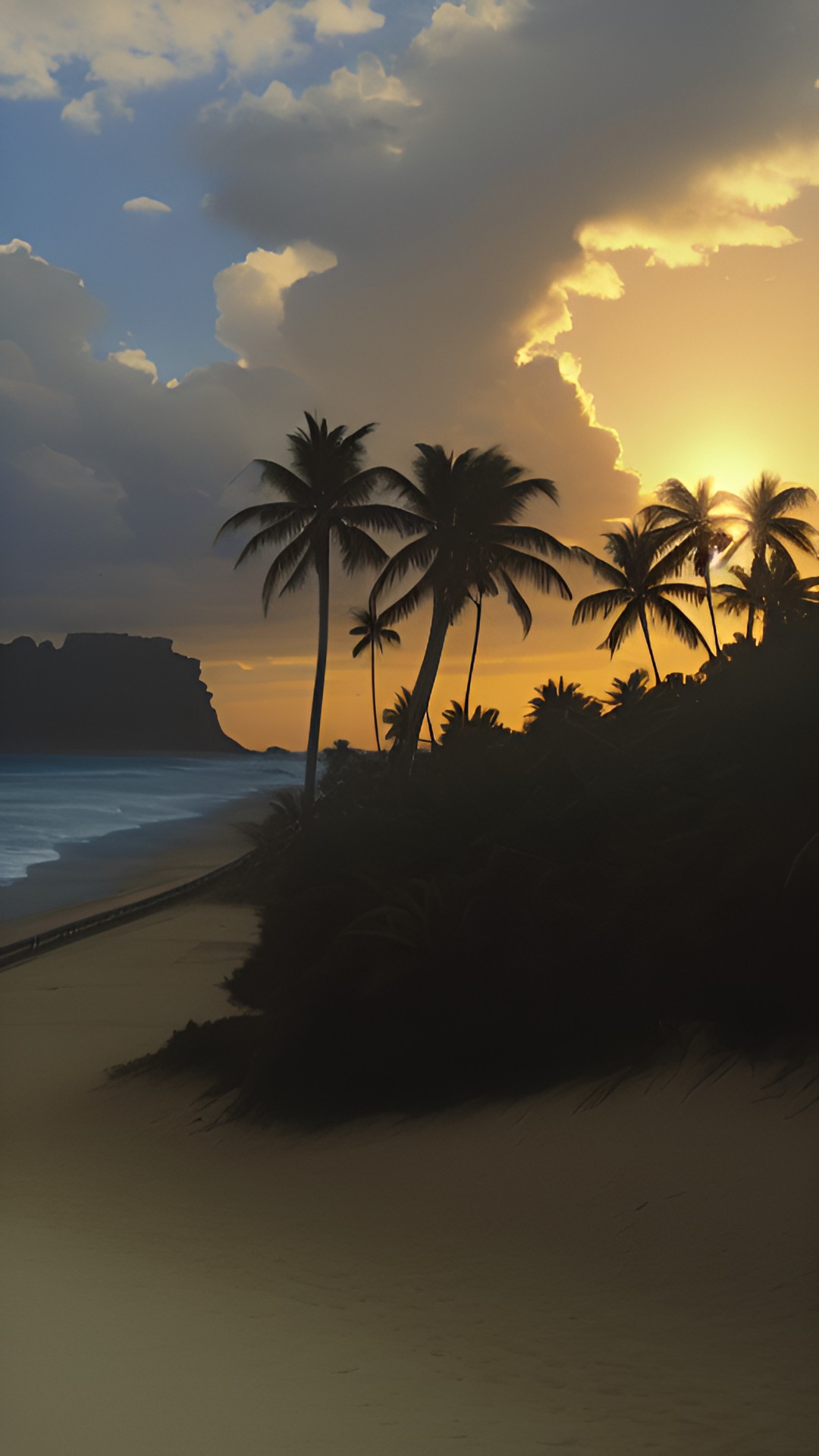 Beach - a summer beach with palm trees preview