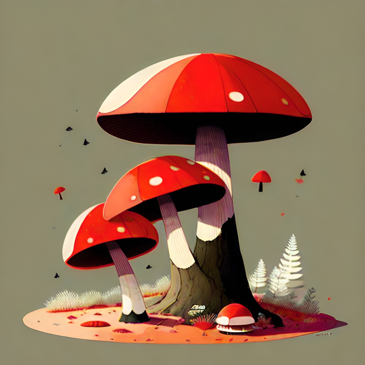 red mushrooms preview