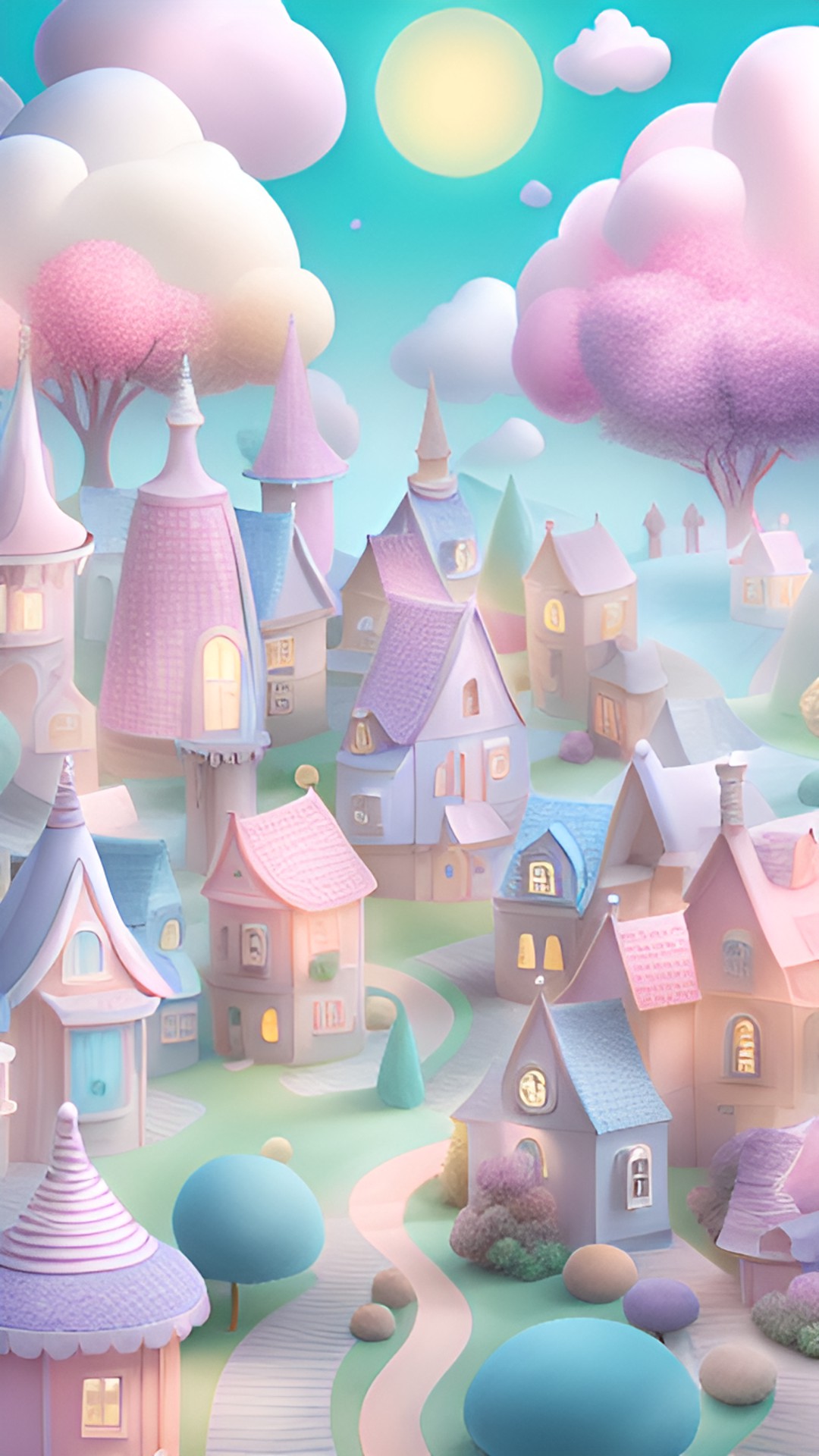 I failed - a dreamlike pastel magical village in the dream world preview