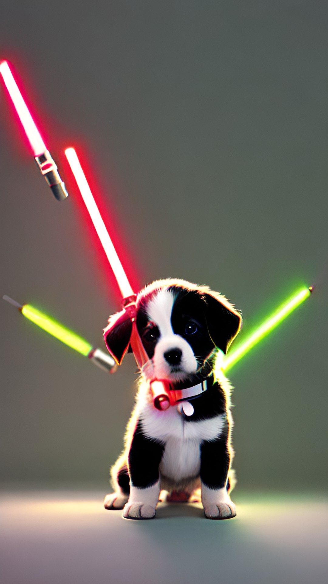 puppy with a light saber preview