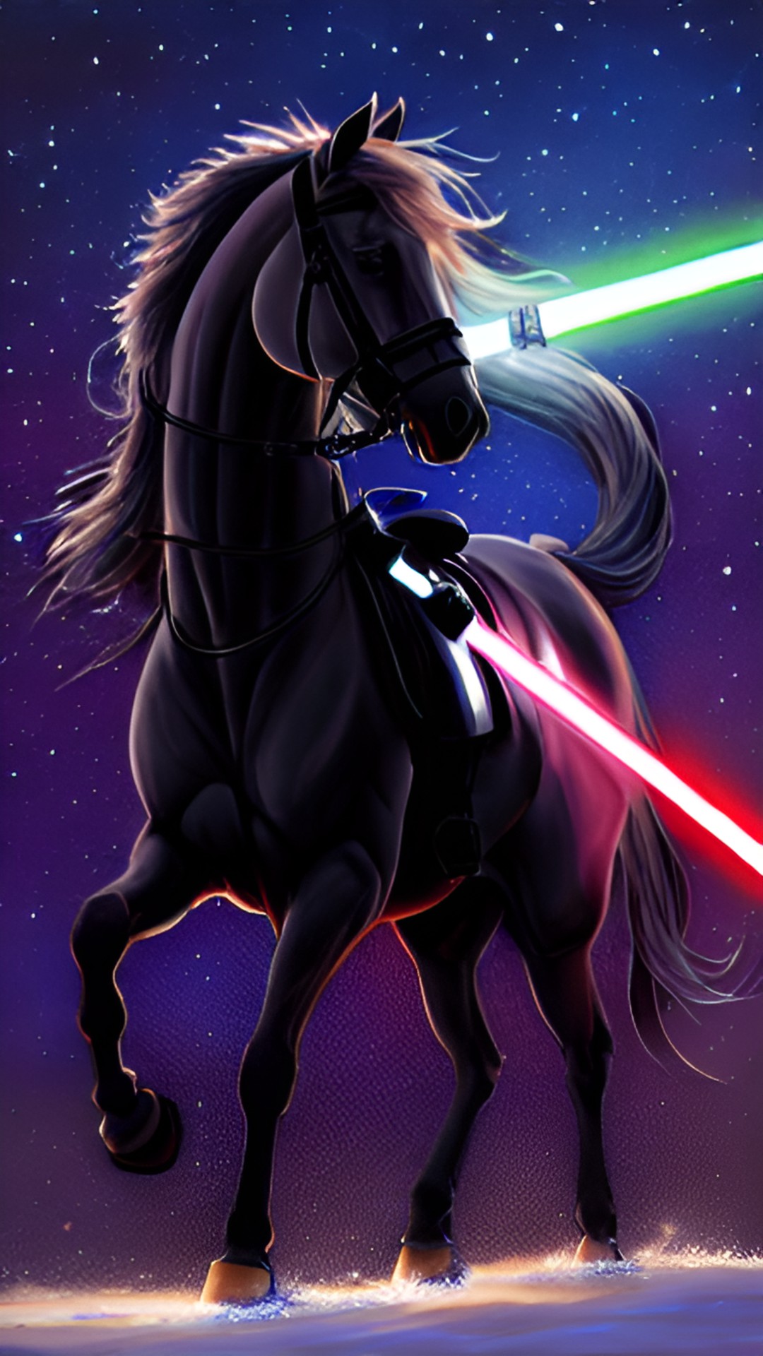 horse with a light saber preview