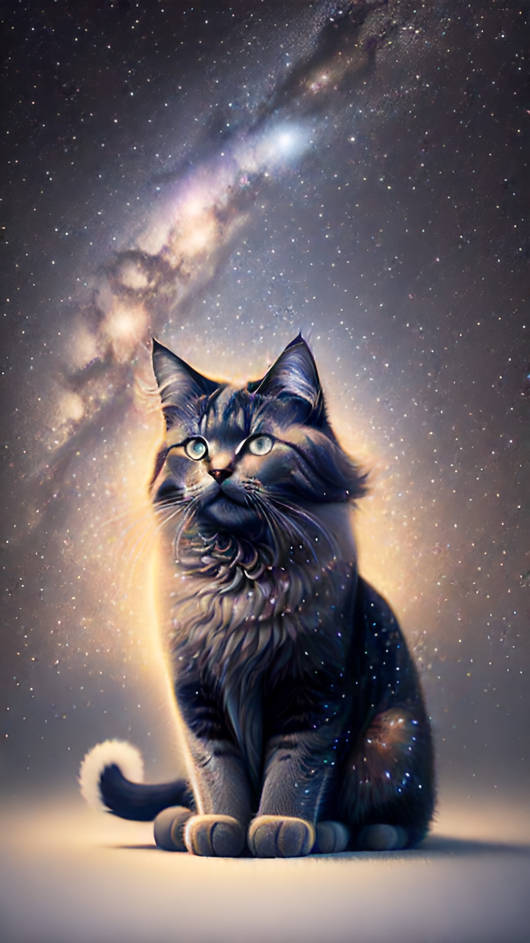 Cat - cat with fur that is made from stardust preview