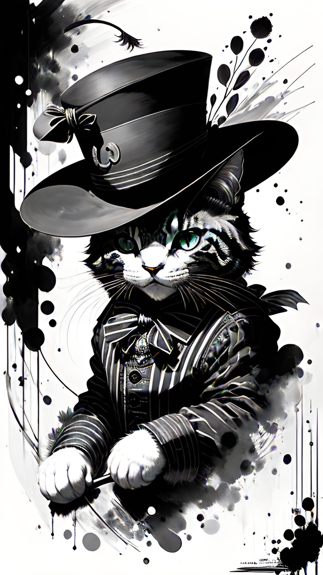 cheshire cat wearing mad hatters hat in the style of john lounsbery, ward kimball preview