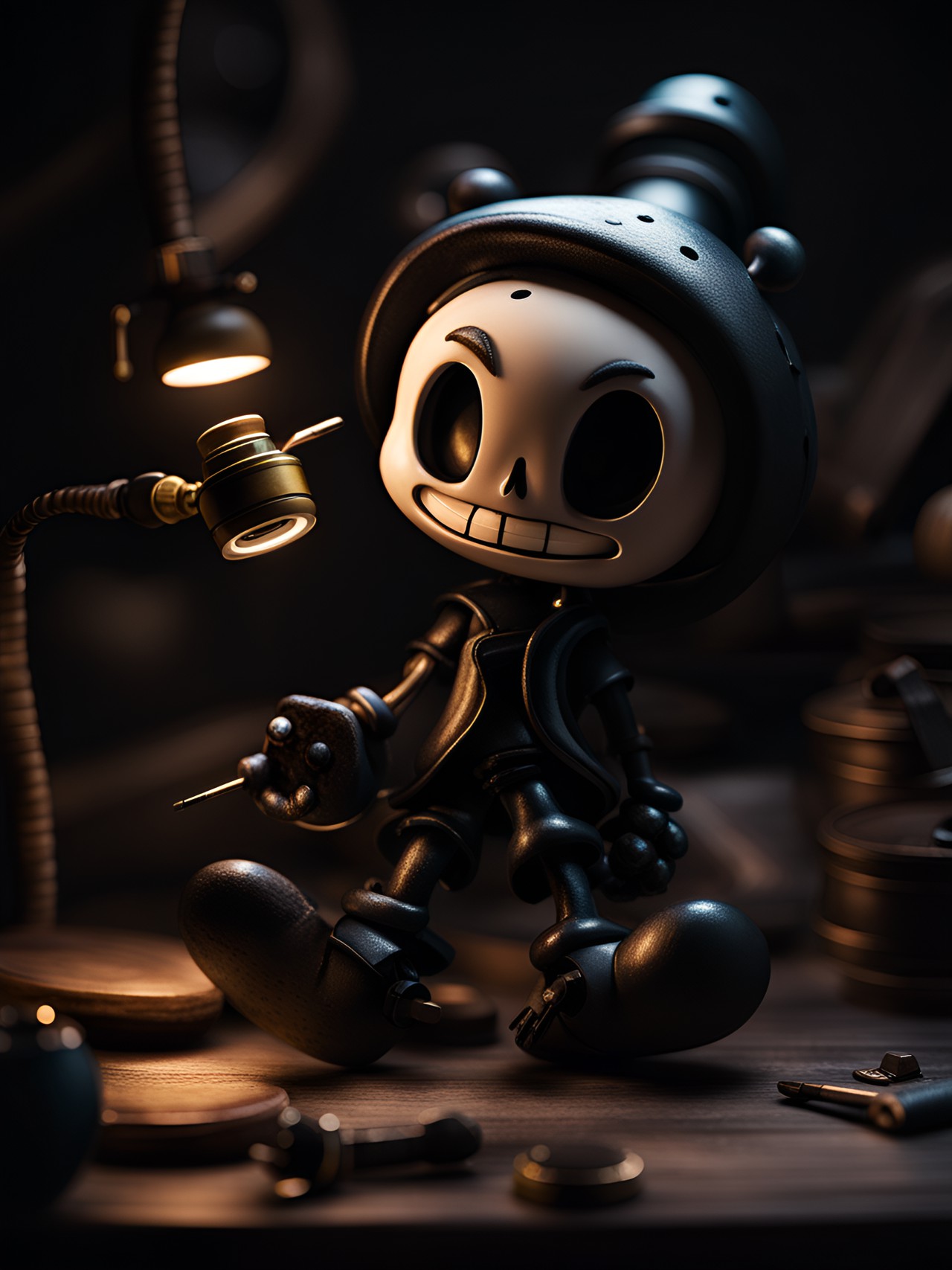 ink bendy and the ink machine ,niño ,estilo anime ,onirico,surrealismo, tendencia artstation preview