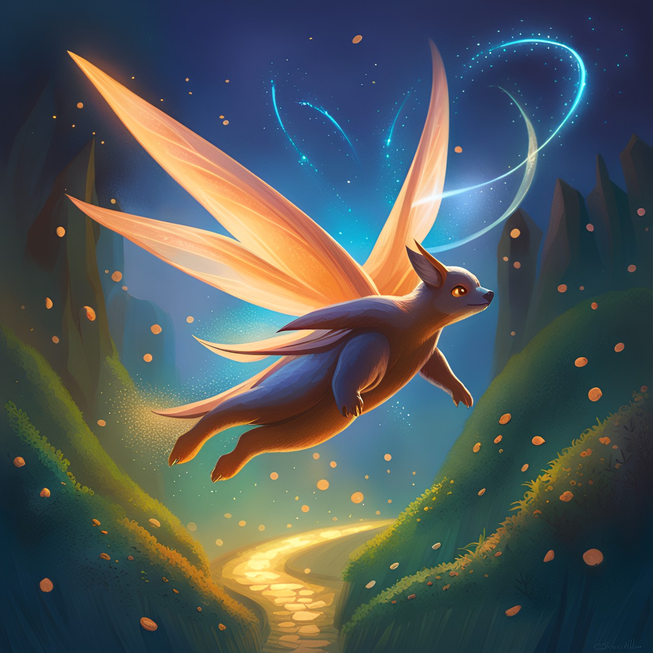 fairy takes flight, leaving a trail of sparkling magic that transforms into the channel logo  magical stories preview