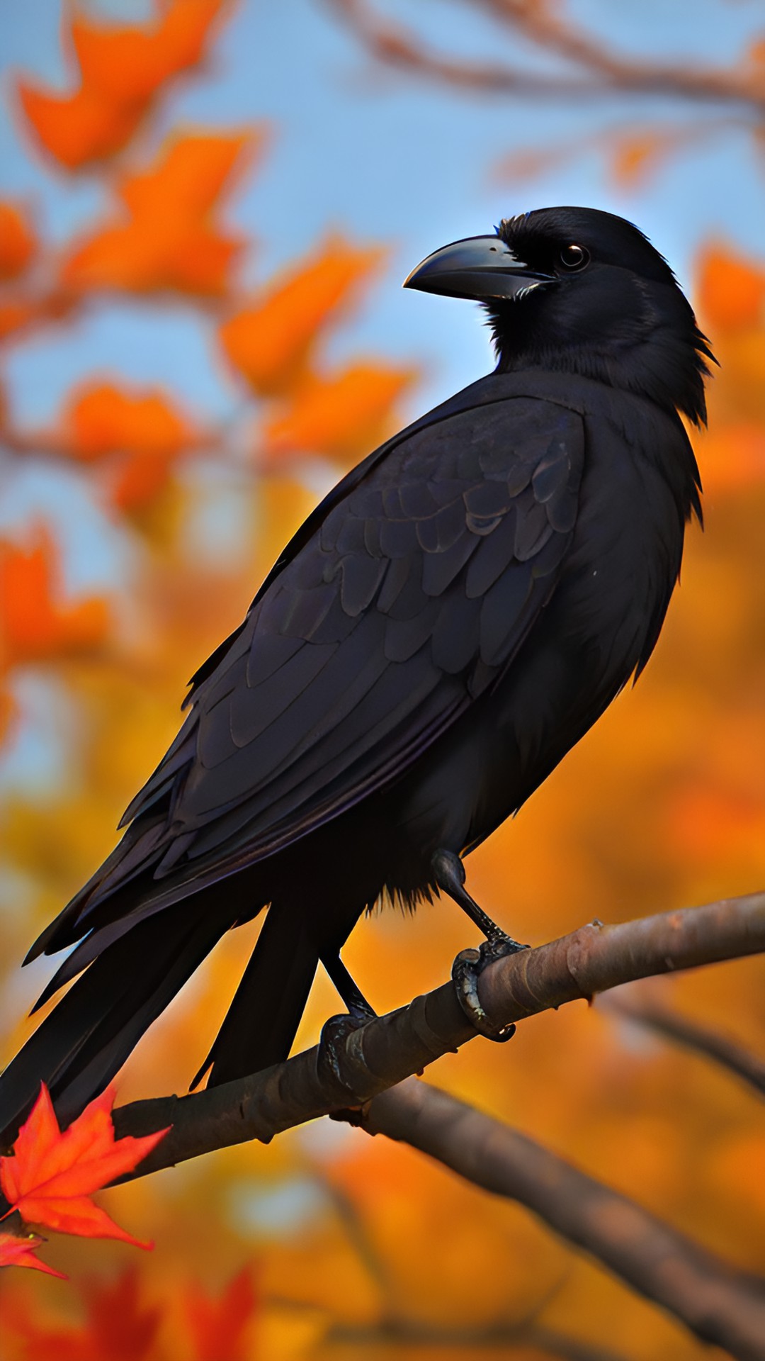 crow in an autumn scene preview