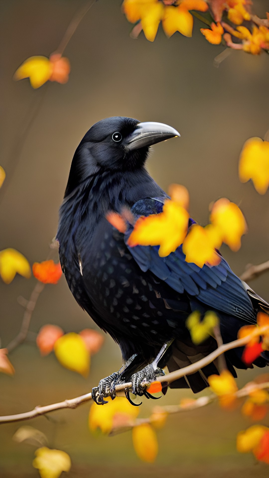 crow in an autumn scene preview