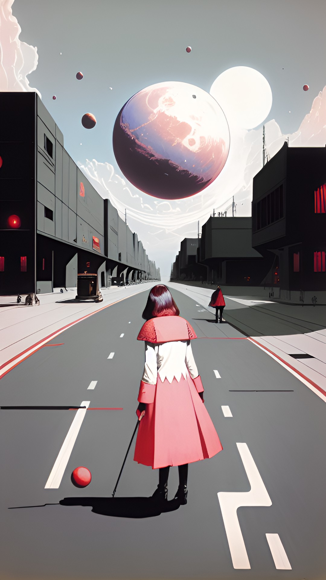 Blind old Lady bird - red space planet glowing in the  darke  vampire preview