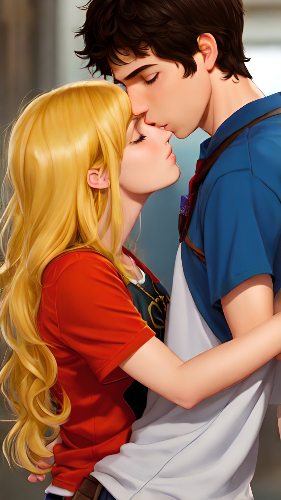 The cutest couple - percy jackson and annabeth  chase kissing preview