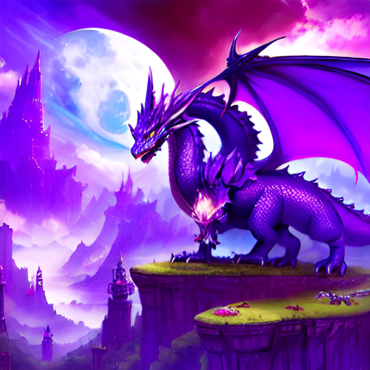 Purple dragon - fantasy dragons preview