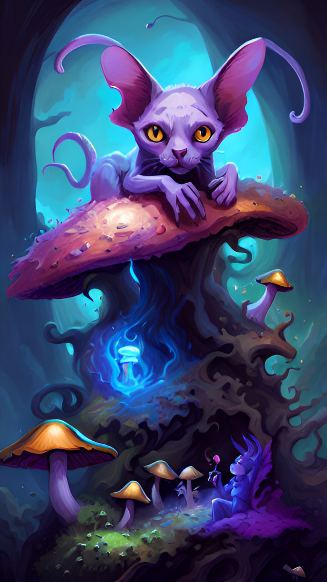 Wizarding cat - sphinx cat mushrooms ant, wizard! preview