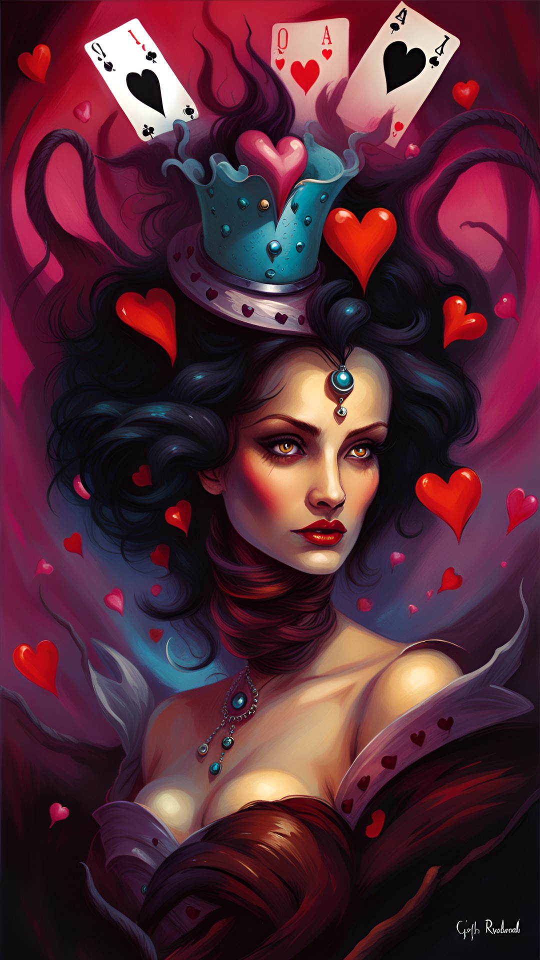 vintage queen of hearts card preview