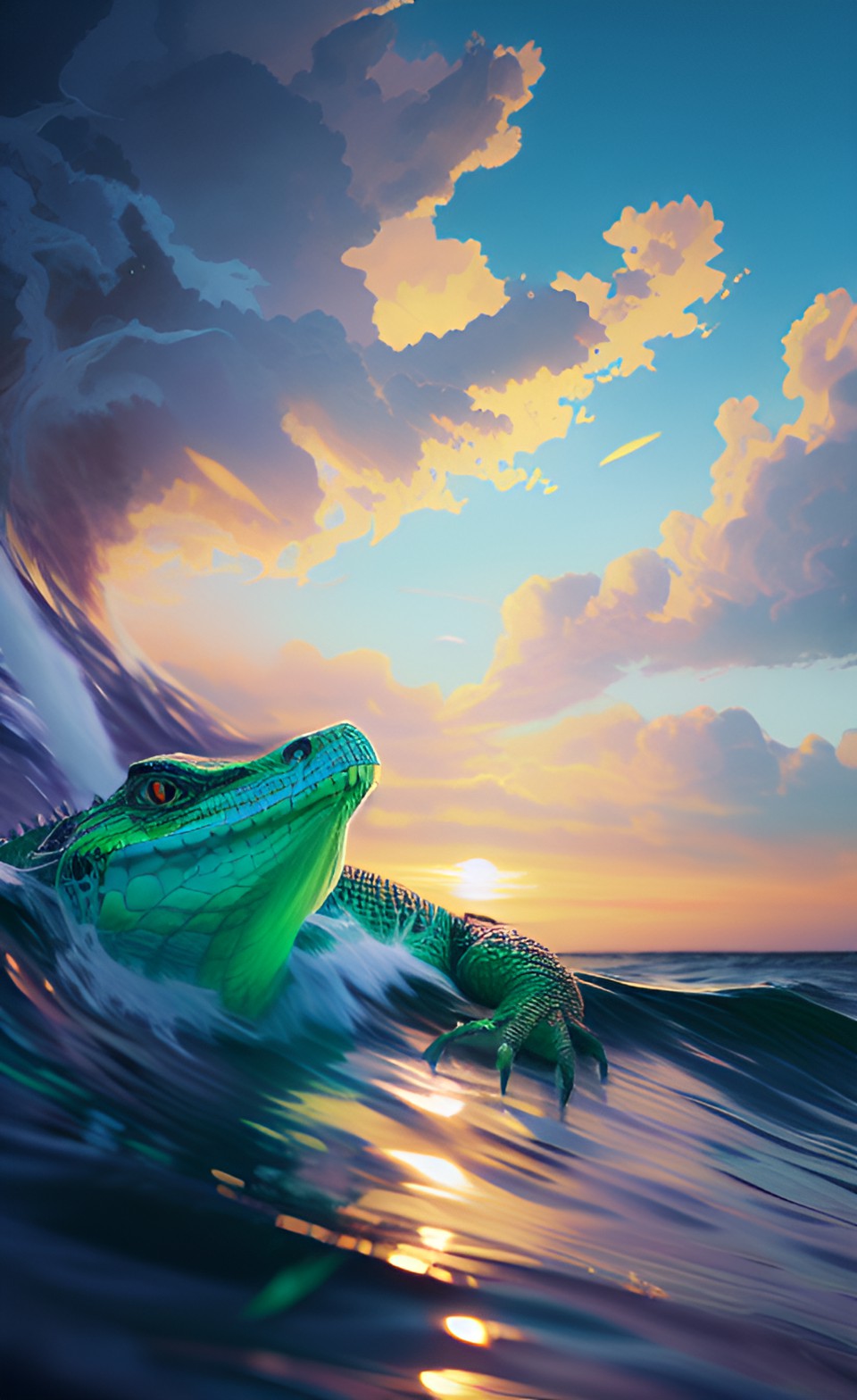 6261 - lizardman rising out of ocean preview