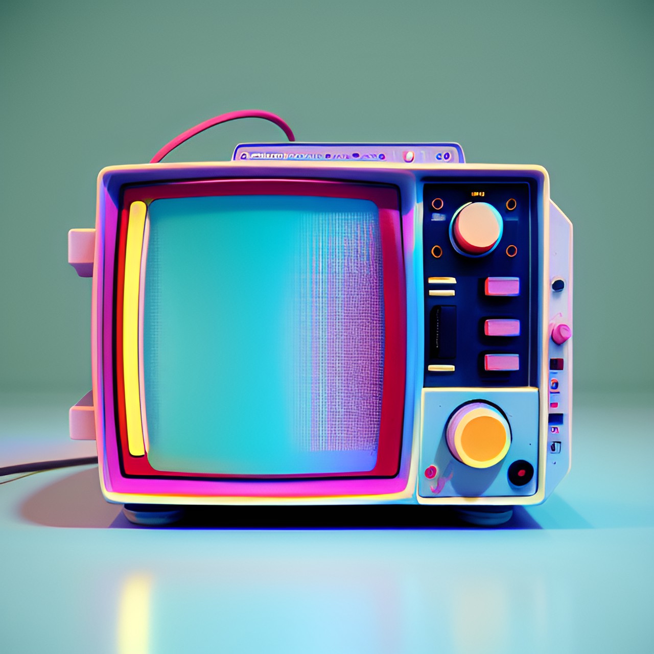 Pop TV - vintage tv, broken, neural preview