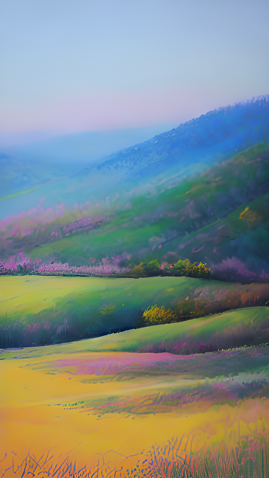 light pastel coloured landscape preview