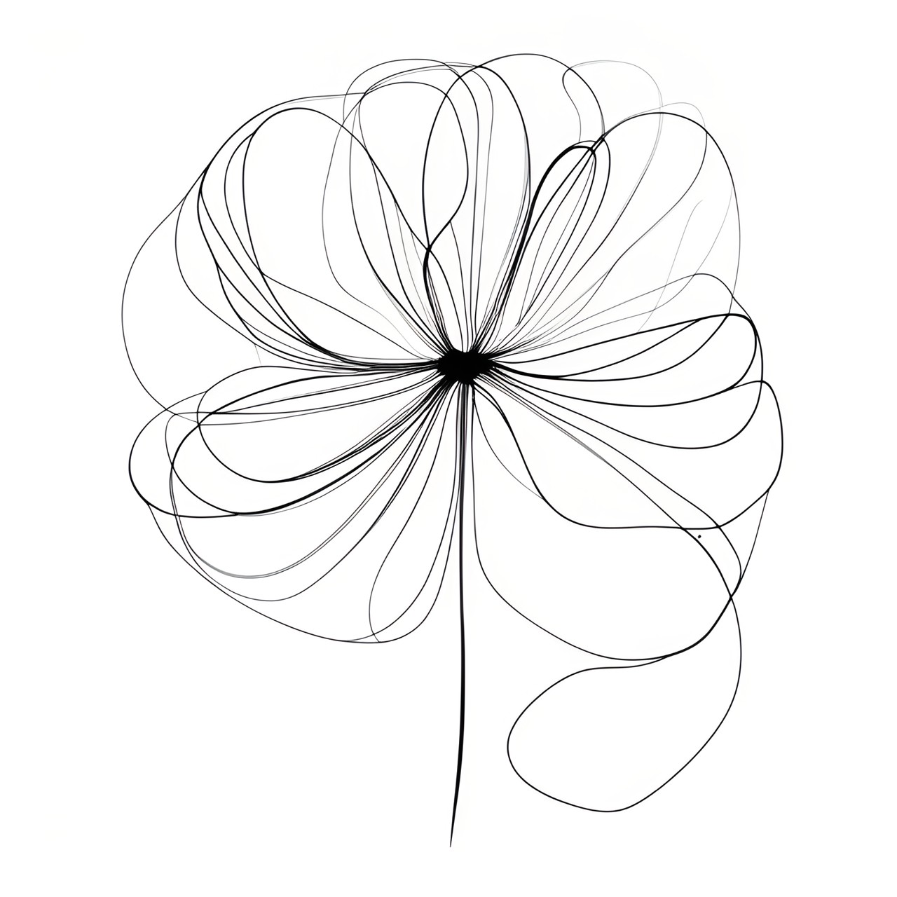 flower,one line art ,abstract,minimalist art,whimsical drawing preview