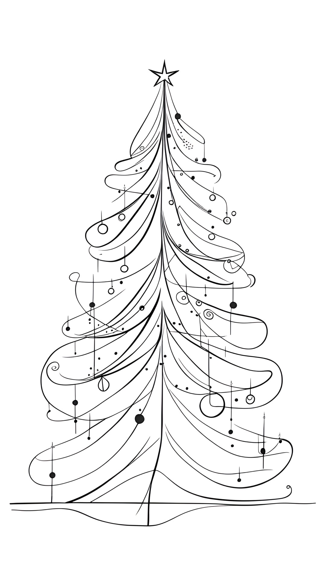 christmas tree ,one line art ,abstract,minimalist art,whimsical drawing preview