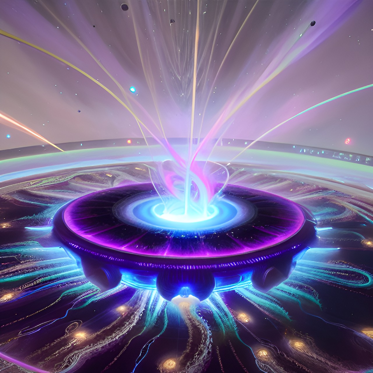 visually mesmerizing swirling vortex of souls traveling through space time, dark purple,deep blue, silver preview