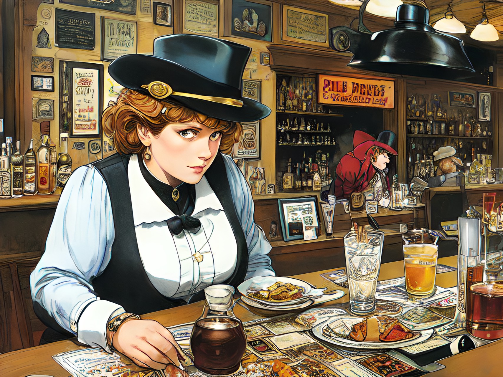 random artist style - detective portrait on tavern, by michael william kaluta preview