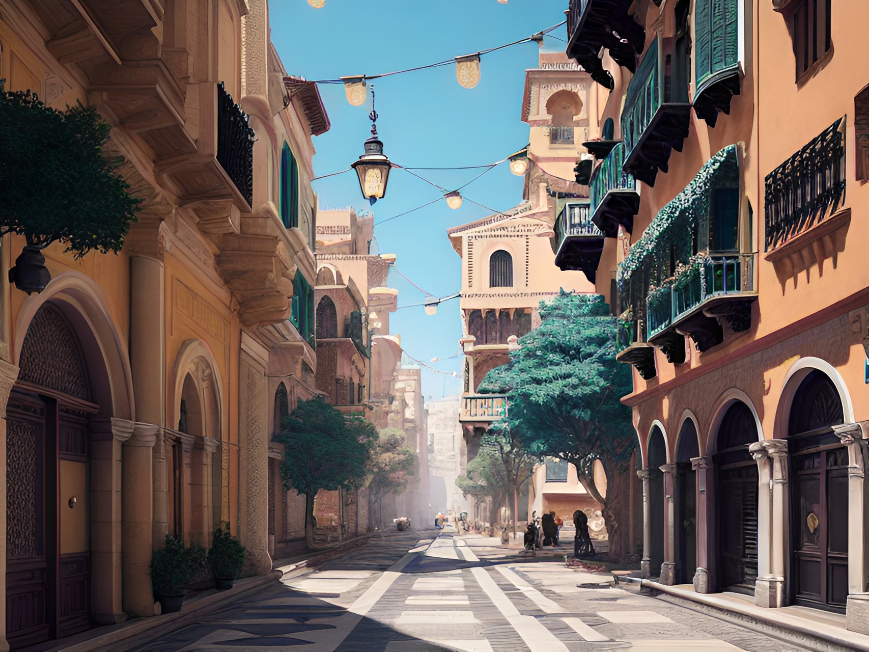 A city view - mediterranean city, main street preview