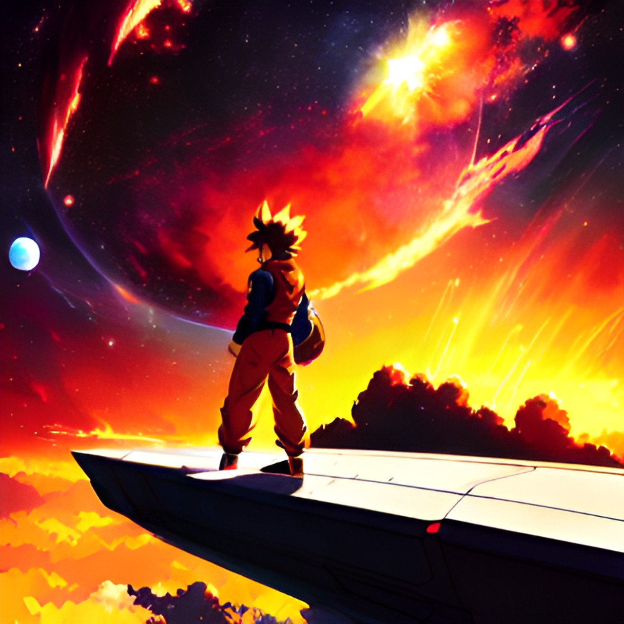 dragon wrath - goku in space looking a supernova preview