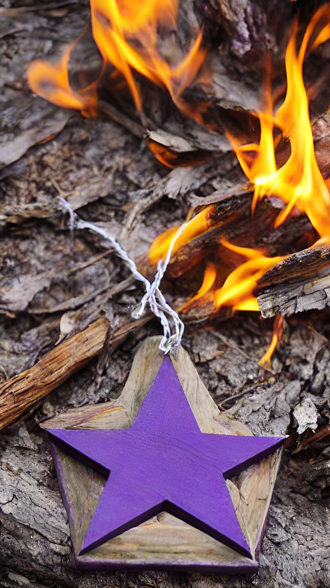 6 - purple pentagram, wood gain, on fire preview