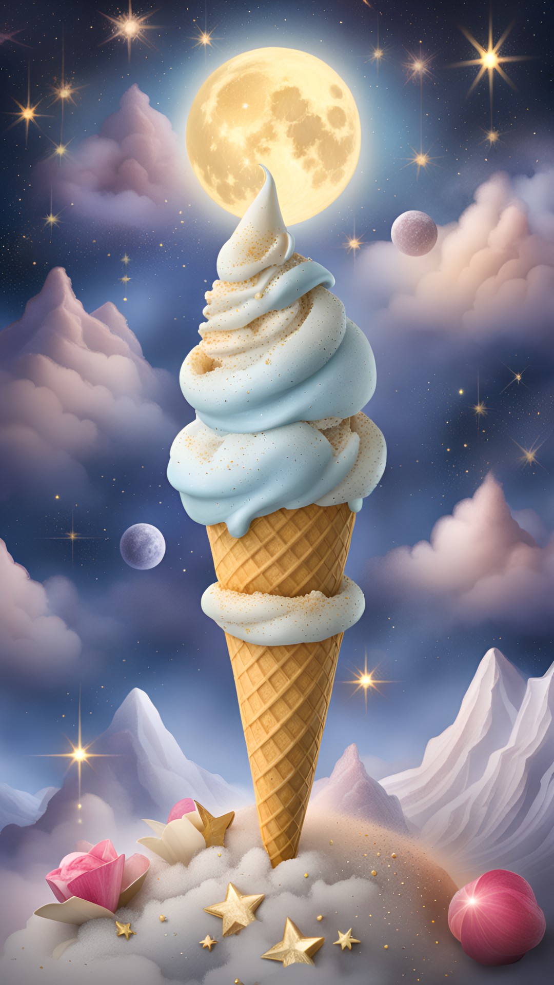 Moonbeam ice cream - a delectable dreamlike moonbeam ice cream topped with stardust and wonder preview