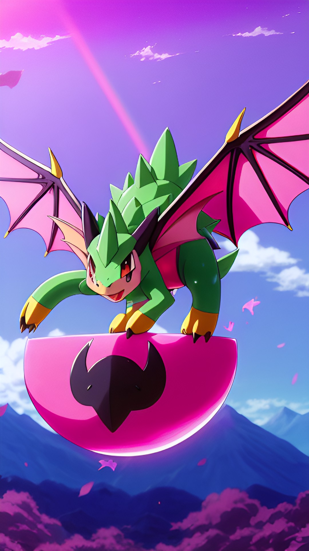 LegendaryDragonfruut - cute pokémon dragonfruit bat , legendary pokémon , anime , manga , 1990s pokémon fan art preview