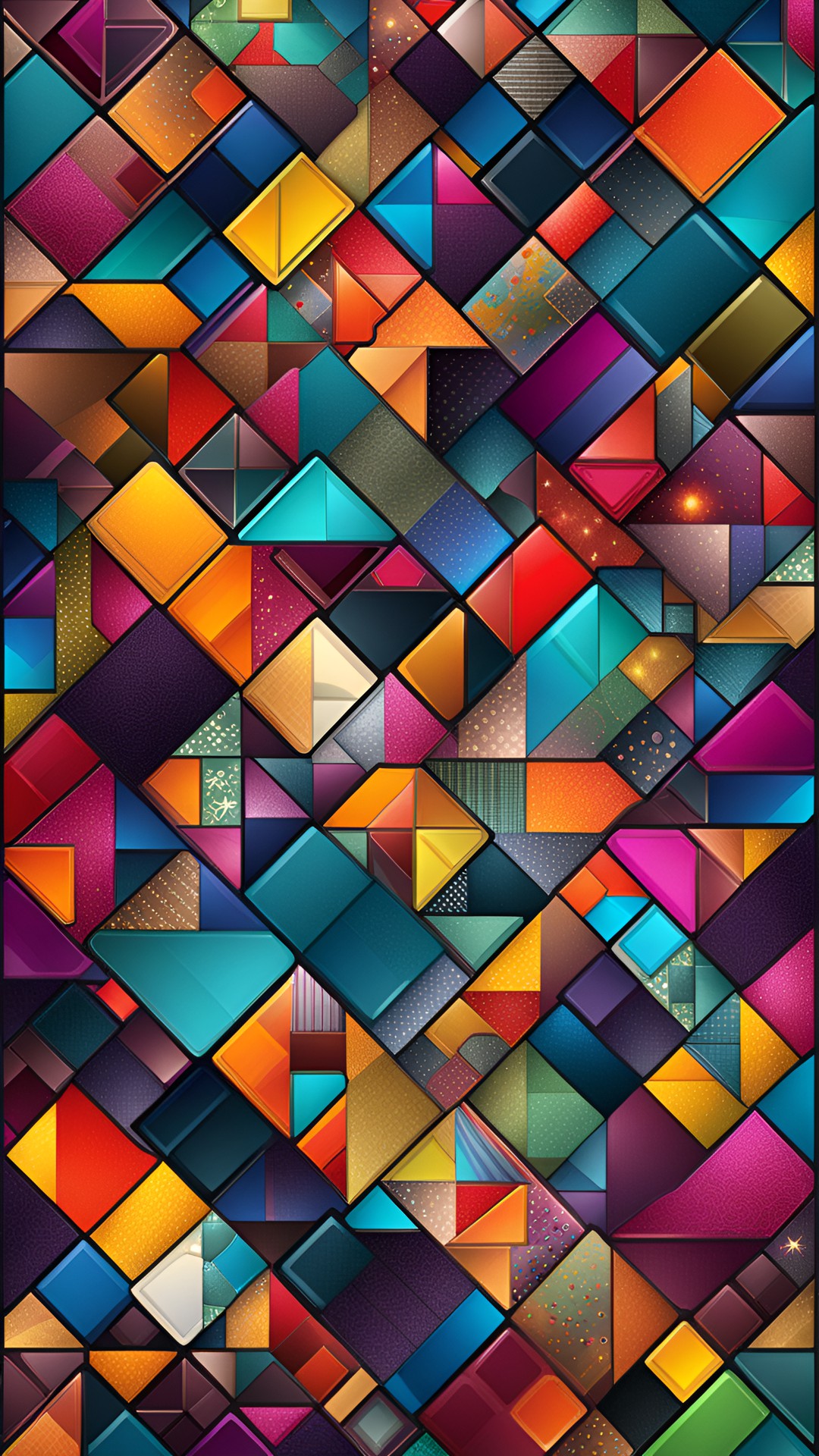 shiny, colorful abstract patchwork preview