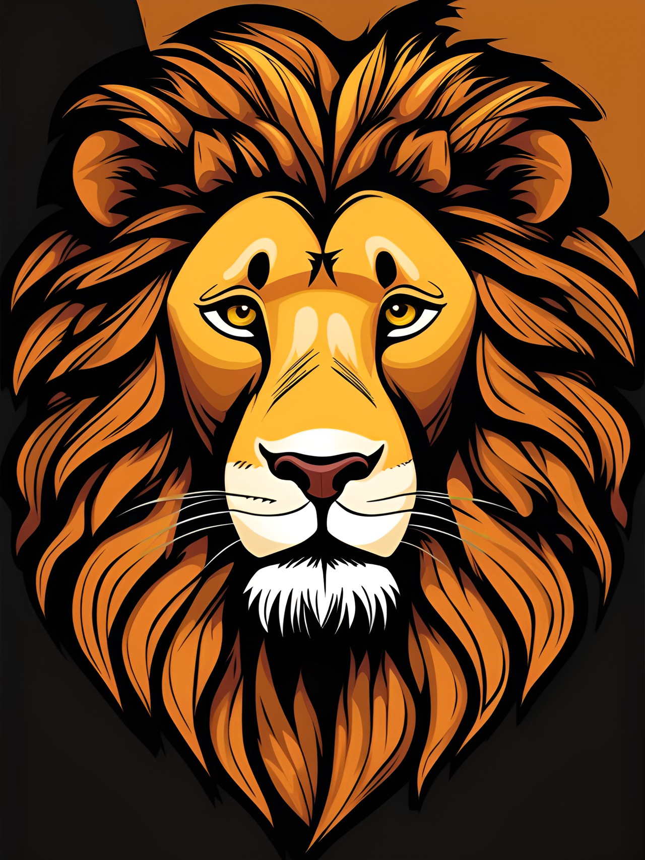 high contrast lion , cartoon preview