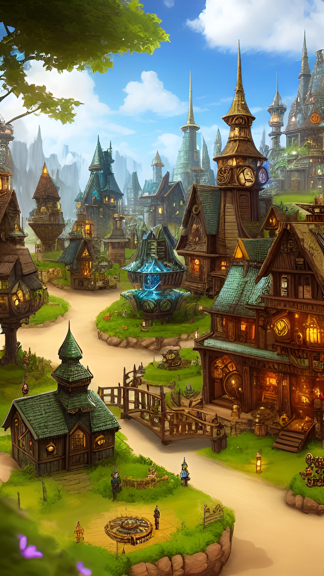 steampunk elven village, sci-fi preview