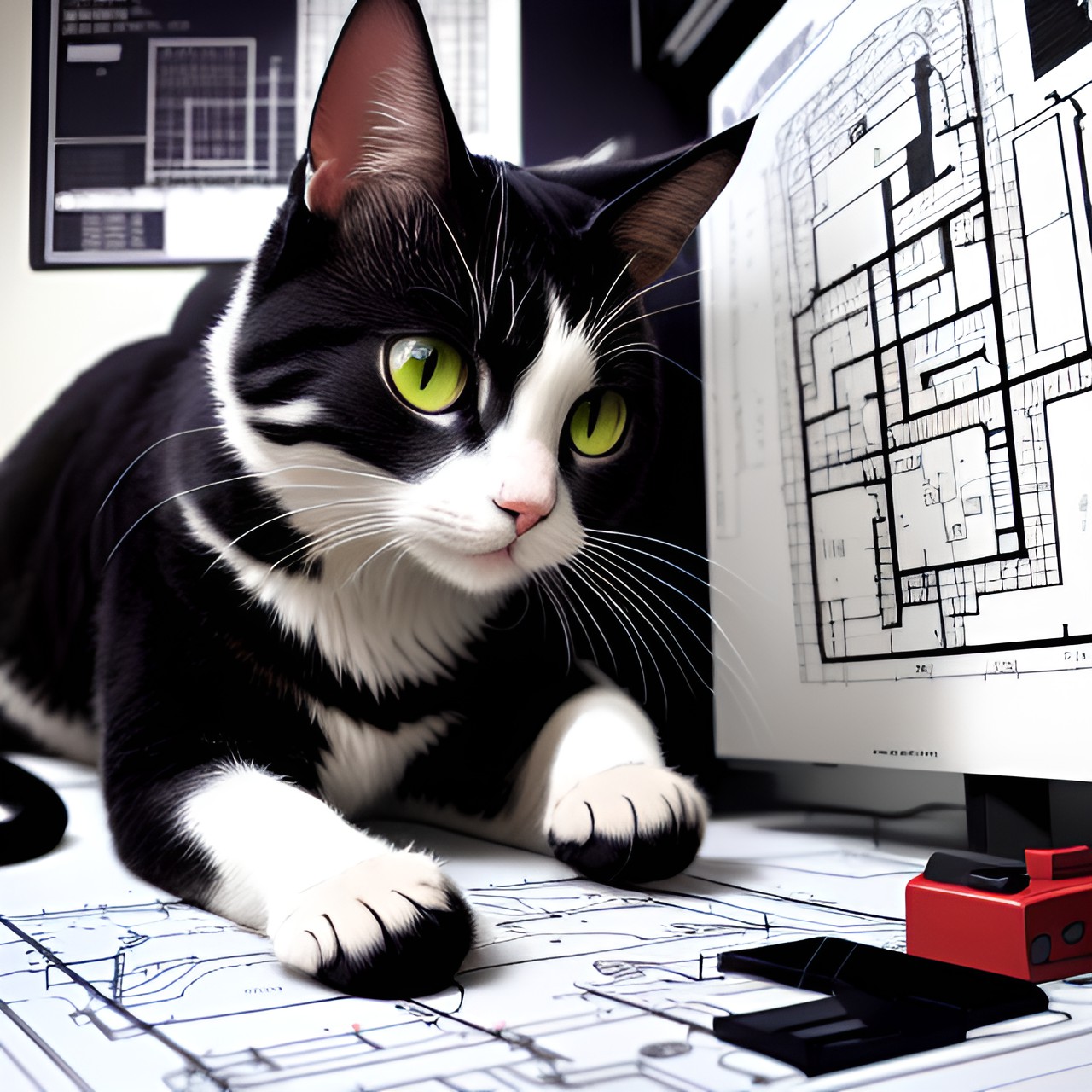 education, engineer, cat, university, blueprints, preview